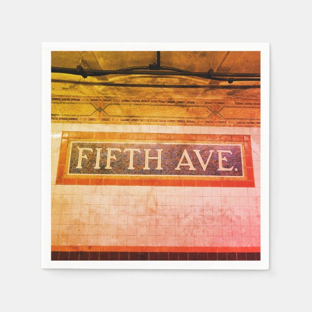 Fifth Avenue Tile Sign - New York City Napkins (Front)