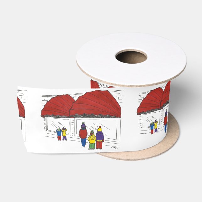 Fifth Avenue Window Shopping NYC Christmas Holiday Satin Ribbon (Spool)