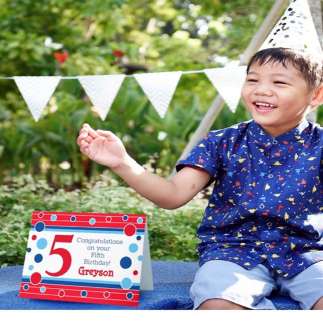 Fifth Birthday Personalized Card! Card (Creator Uploaded)