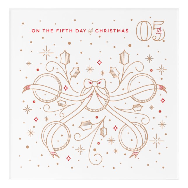 Fifth Day of Christmas 12x12 Acrylic Print (Front)