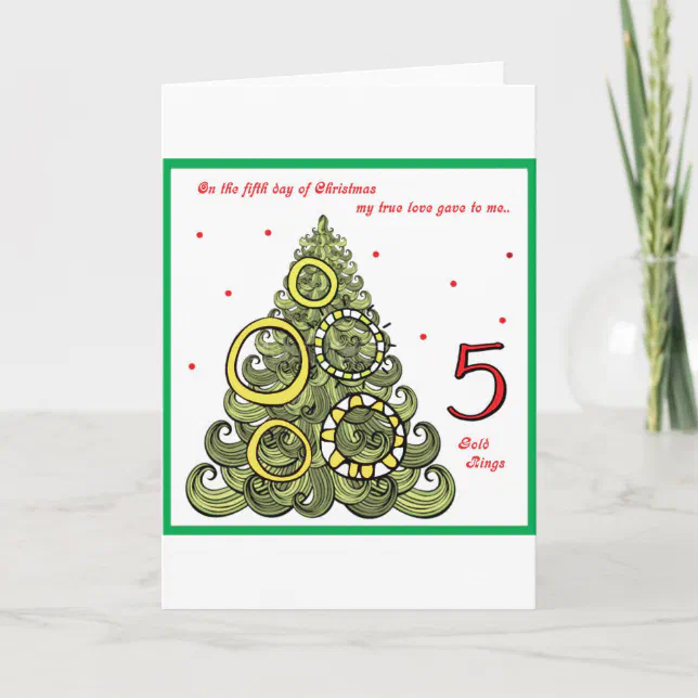 Fifth Day of Christmas Holiday Card Zazzle