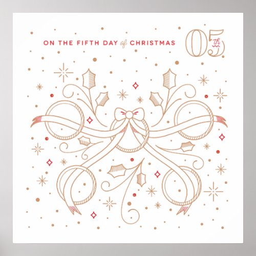 Fifth Day of Christmas Poster 24x24