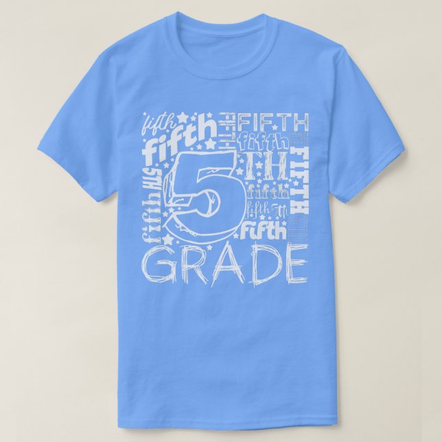 Fifth Grade Doodle Back To School Student Teacher  T-Shirt (Design Front)