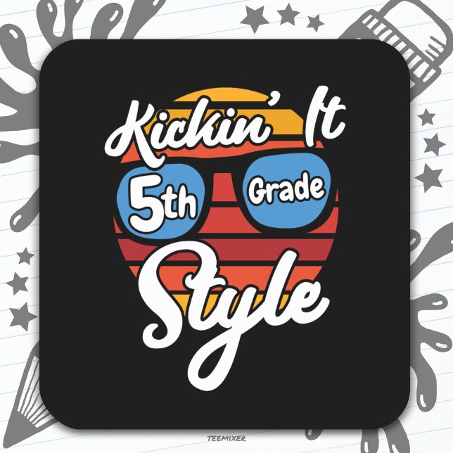 Fifth Grade First Day 5th Grade Back To School Square Sticker (Creator Uploaded)