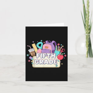 Fifth Grade Floral Back To School 5th Graders Girl Card