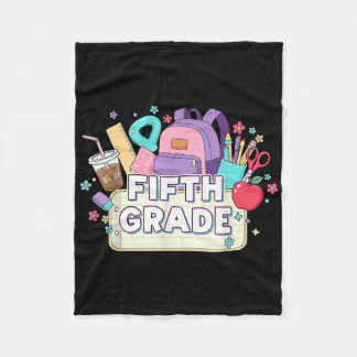 Fifth Grade Floral Back To School 5th Graders Girl Fleece Blanket