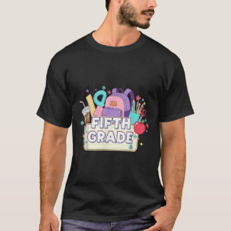 Fifth Grade Floral Back To School 5th Graders Girl T-Shirt
