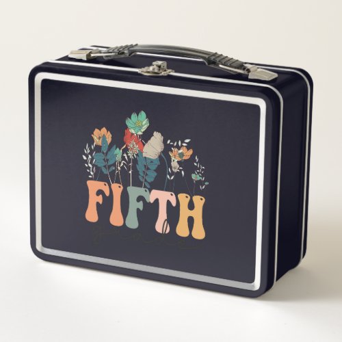 Fifth Grade Floral Back to School Teacher Gift Metal Lunch Box