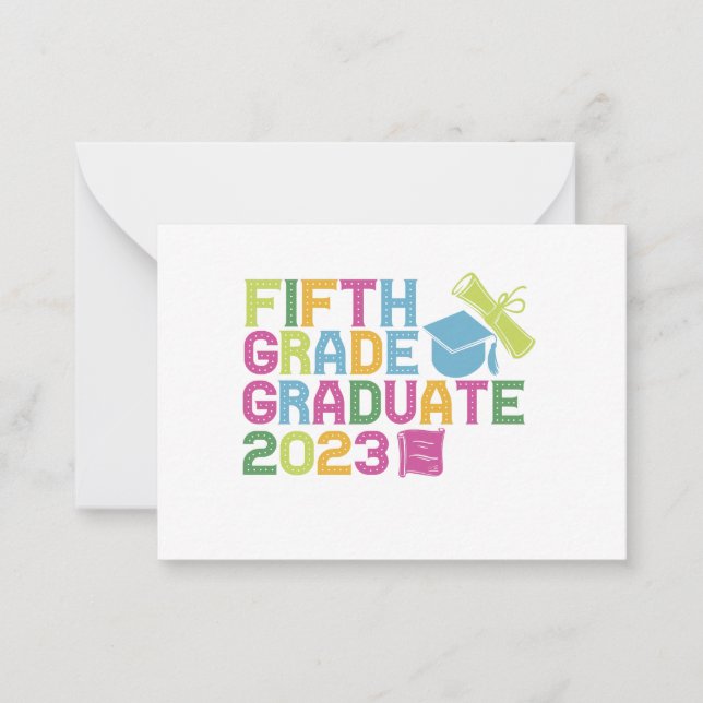 Fifth Grade Graduate 2023 Graduation Vacation Gift Note Card (Front)