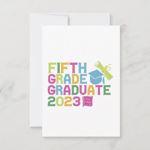 Fifth Grade Graduate 2023 Graduation Vacation Gift Thank You Card