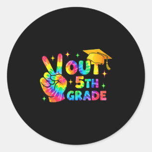 Fifth Grade Graduation 5th Grade Tie Dye Last Day  Classic Round Sticker