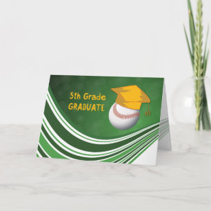 Fifth Grade Graduation, Softball Ball and Hat Card