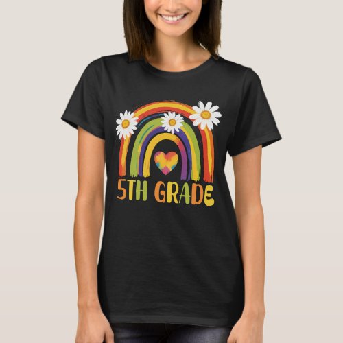 Fifth Grade Rainbow Back to School 5th Grade T_Shirt