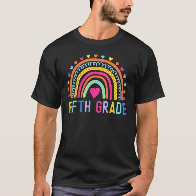 Fifth Grade Rainbow Girls Boys Teacher Team 5th Gr T-Shirt (Front)