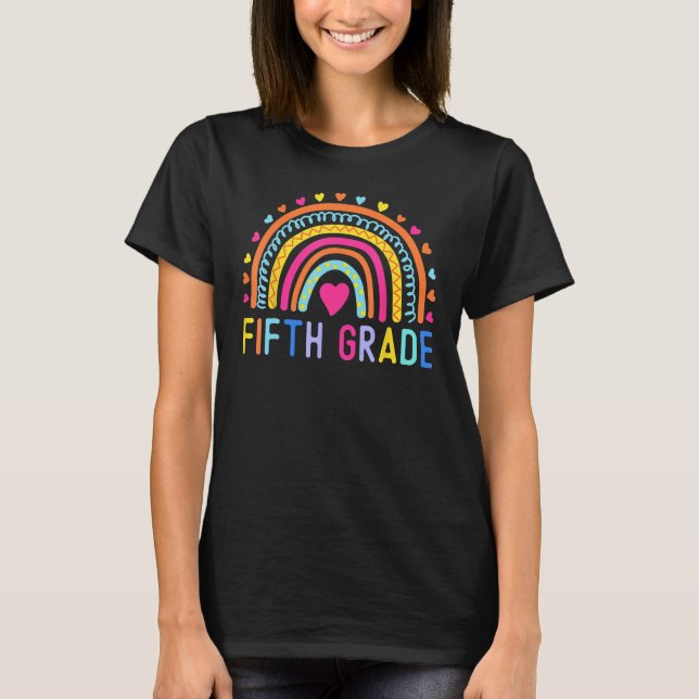 Fifth Grade Rainbow Girls Boys Teacher Team 5th Gr T-Shirt (Front)