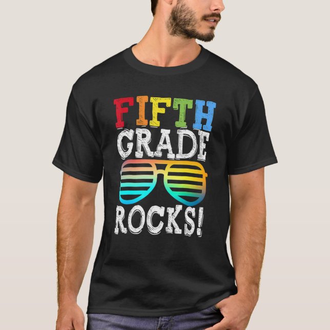 Fifth Grade Rocks Back To School Teacher 5th Grade T-Shirt (Front)
