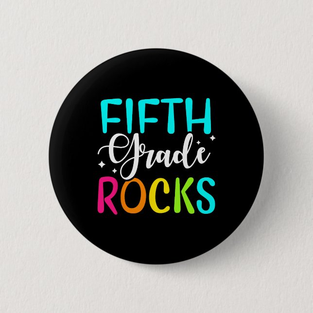 Fifth Grade Rocks  Team 5th Grade Teacher  Button (Front)