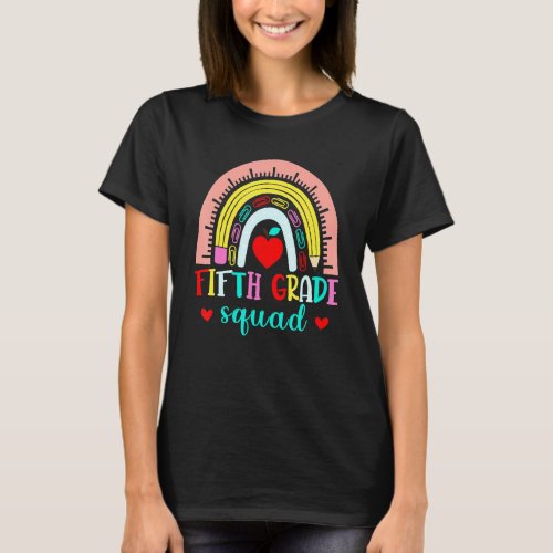 Fifth Grade Squad Rainbow Back To School Students  T_Shirt