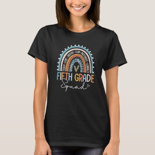 Fifth Grade Squad Rainbow Girls Boys Teacher Team  T-Shirt