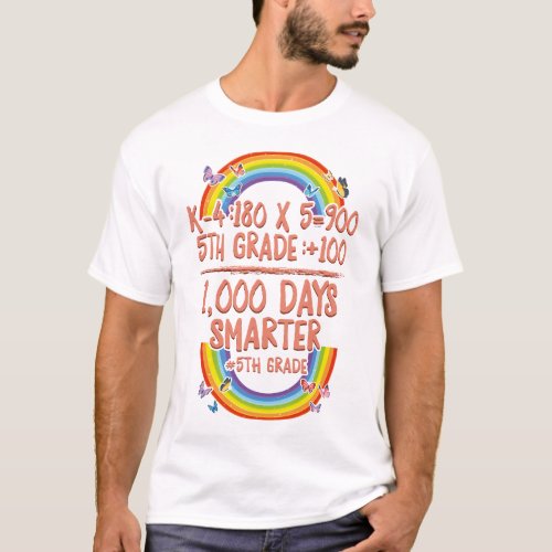 Fifth Grade Teacher 1000 Days Smarter 5th Grade T_Shirt