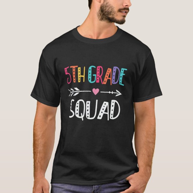 Fifth Grade Teacher  Cute Arrow 5th Grade Squad Te T-Shirt (Front)
