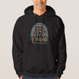Fifth Grade Teacher Leopard Rainbow Back To School Hoodie