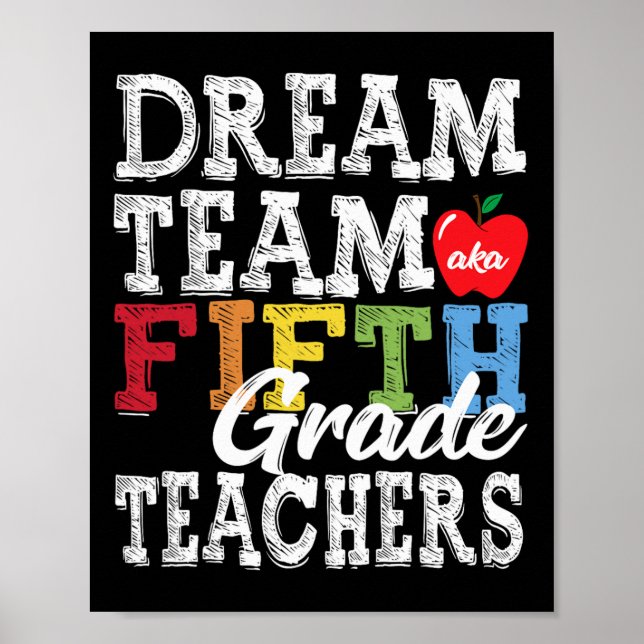 Fifth Grade Teachers Tee Dream Team Aka 5th Grade  Poster (Front)