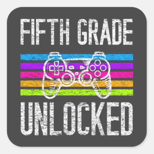 Fifth Grade Unlocked Back to School Square Sticker