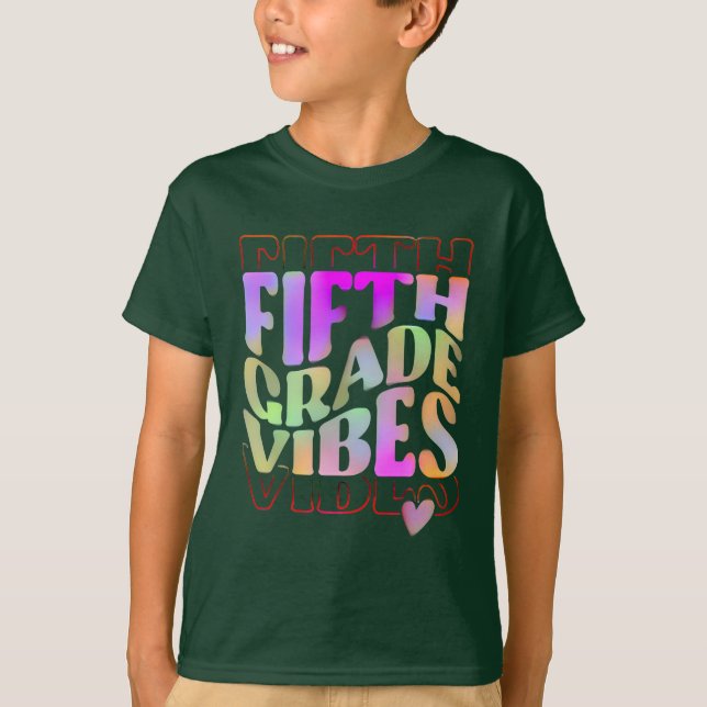 Fifth Grade Vibes 5th Grade Team Retro T-Shirt (Front)