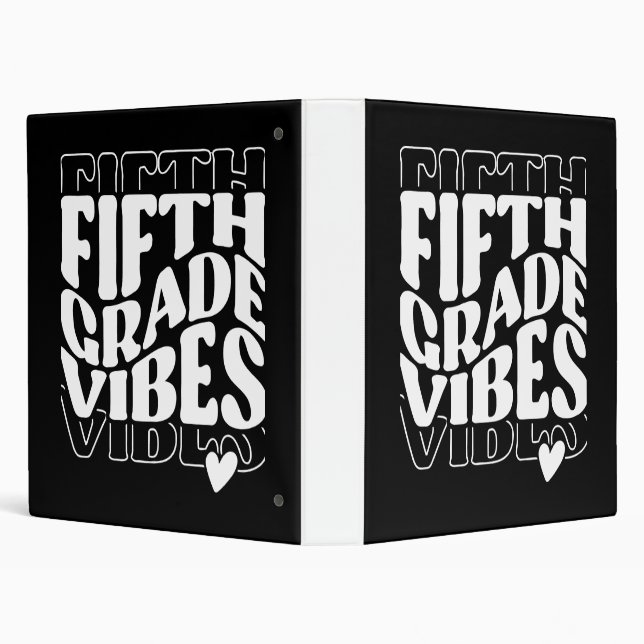 Fifth Grade Vibes Back To School 3 Ring Binder (Background)