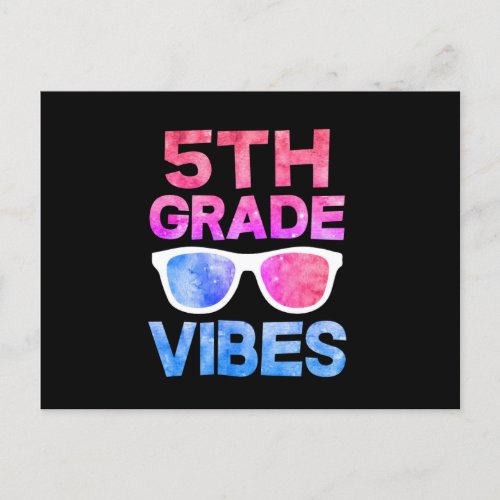 Fifth Grade Vibes First Day Of School Announcement Postcard
