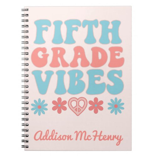 Fifth Grade Vibes _ Retro Back To School Notebook
