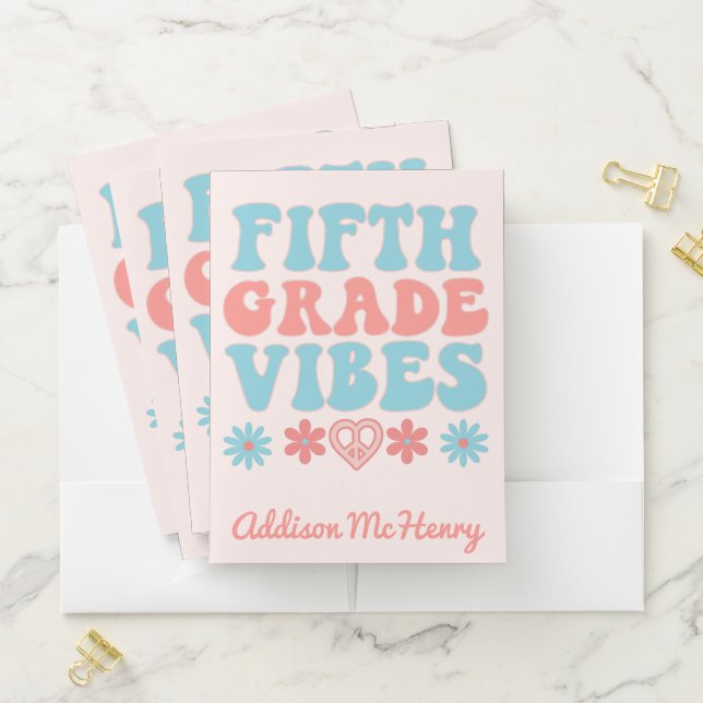 Fifth Grade Vibes - Retro Back To School Pocket Folder (In Situ)