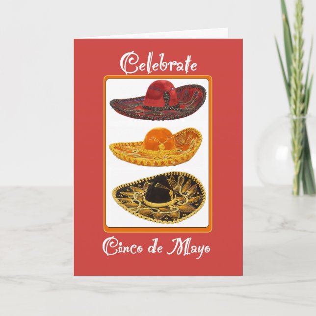Fifth Of Mayo Sombreros Card (Front)