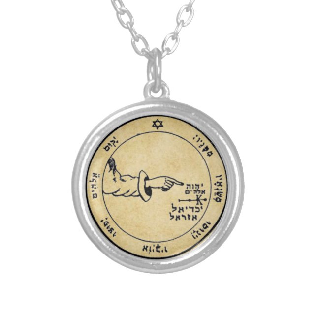Fifth Pentacle of the Moon Silver Plated Necklace (Front)