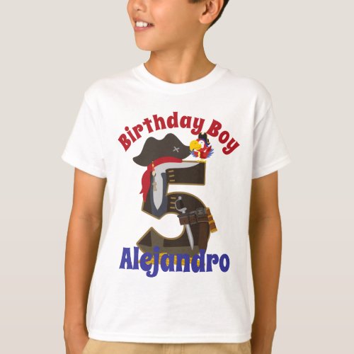 Fifth Pirate birthday boy 5th T_Shirt