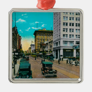 Fifth Street Looking North, San Diego Metal Ornament