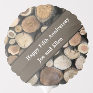 Fifth Wedding Anniversary Editable Balloon