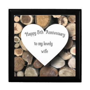 Fifth Wedding Anniversary Editable Gift Box