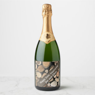 Fifth Wedding Anniversary Editable Sparkling Wine Label