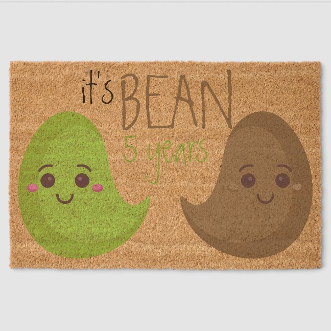Fifth Wedding Bean Five years couple Fiber Doormat