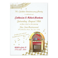 Fifties are Golden Anniversary Jukebox Invitation