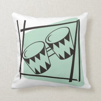 Fifties Bongos Throw Pillow