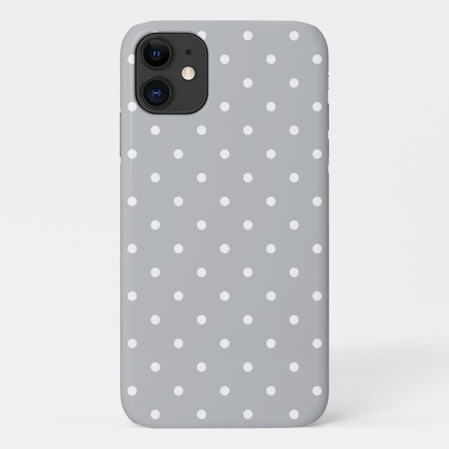 Fifties Gray Polka Dot iPhone, Plus and Pro Case (Back)