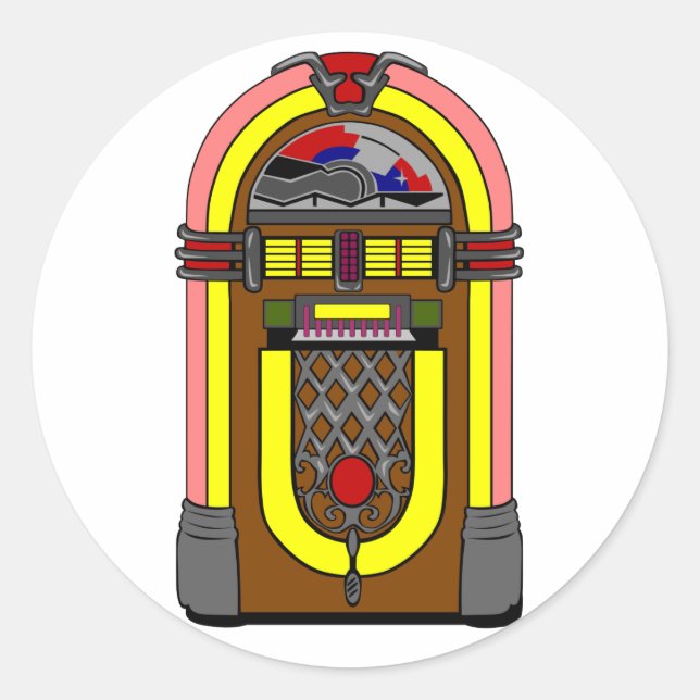 Fifties Jukebox Classic Round Sticker (Front)