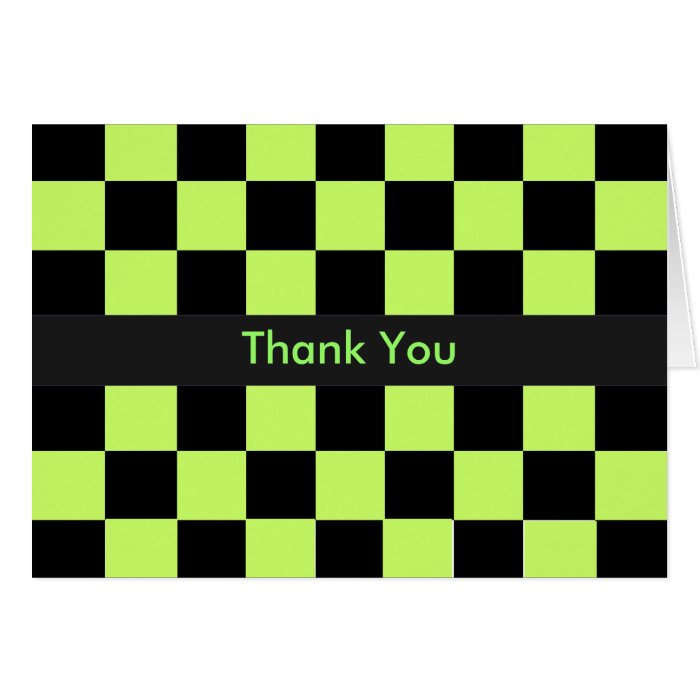 Fifties Lime Green Thank You Greeting Card