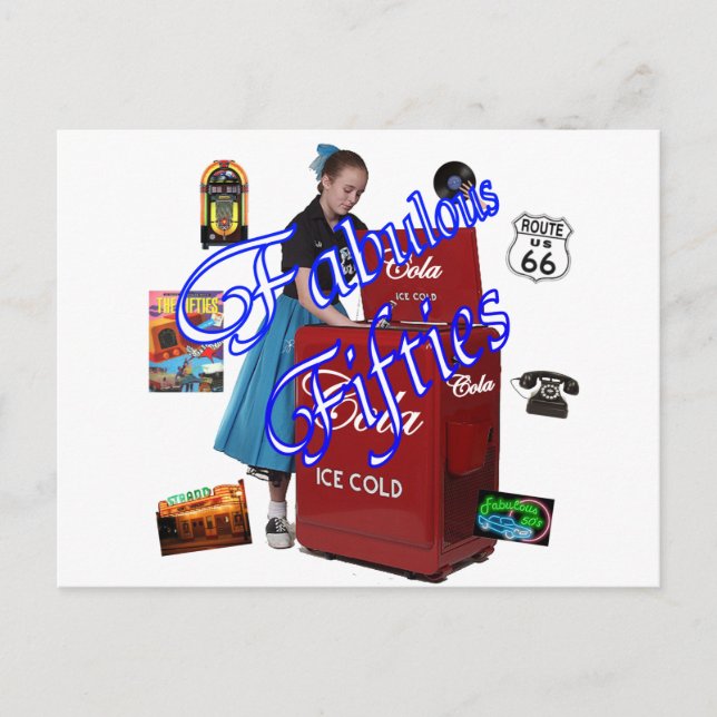 Fifties Memorbilia icons Postcard (Front)