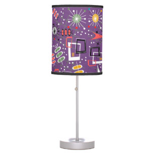 Fifties modern vintage and geometric starbursts table lamp