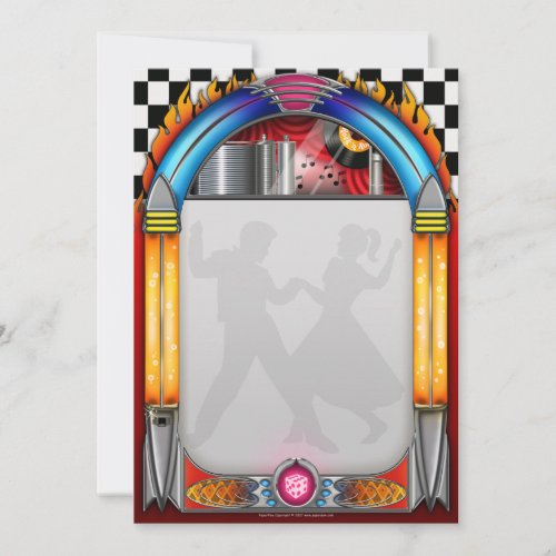 Fifties Party Invitations, 50's Rock n Roll