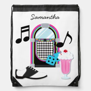Fifties Sock Hop Drawstring Bag